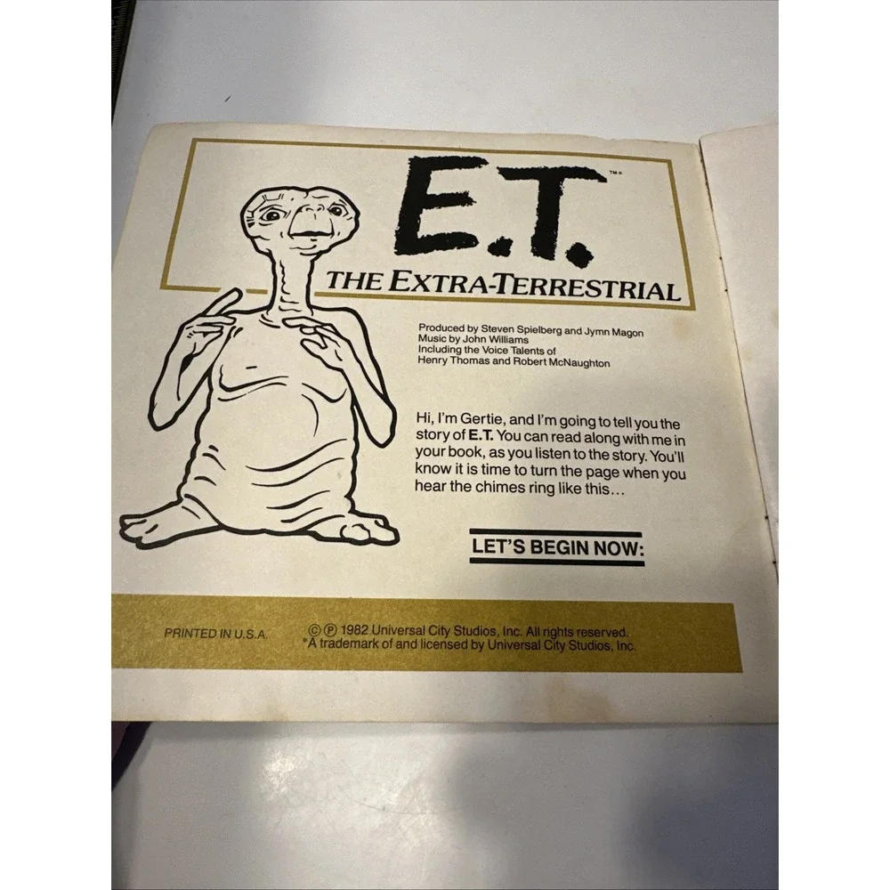 ET The Extra Terrestrial As Told By Gertie Book & 45 Record Vintage - Picture 3 of 8